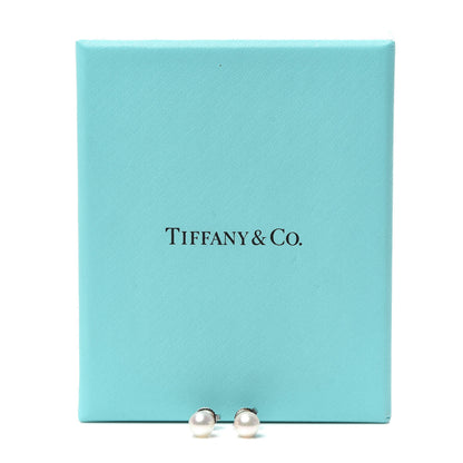 Tiffany 18K White Gold Akoya Pearl 6-6.5mm Signature Pearl Earrings 5 of 5