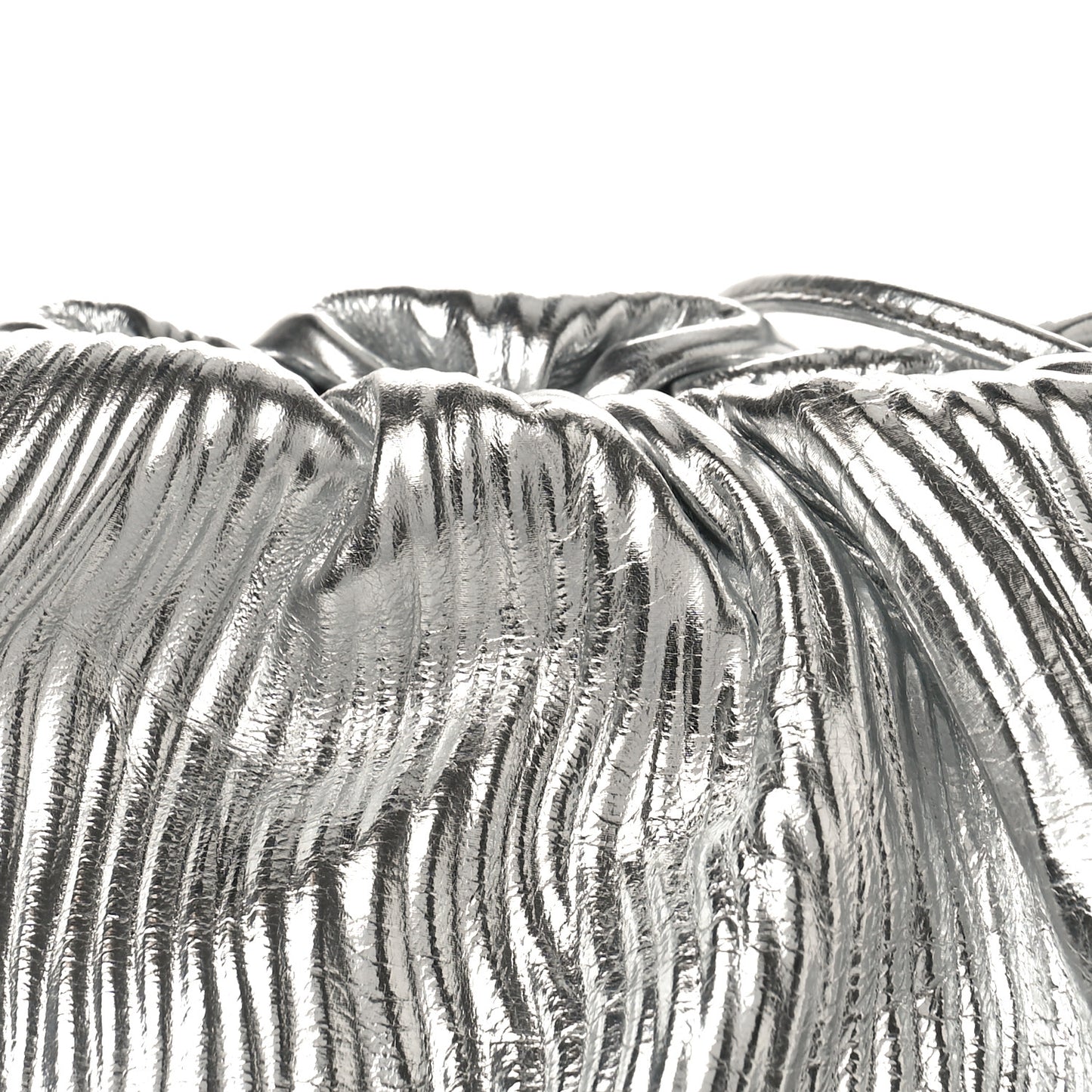Metallic Bark Calfskin The Mini Pouch Silver