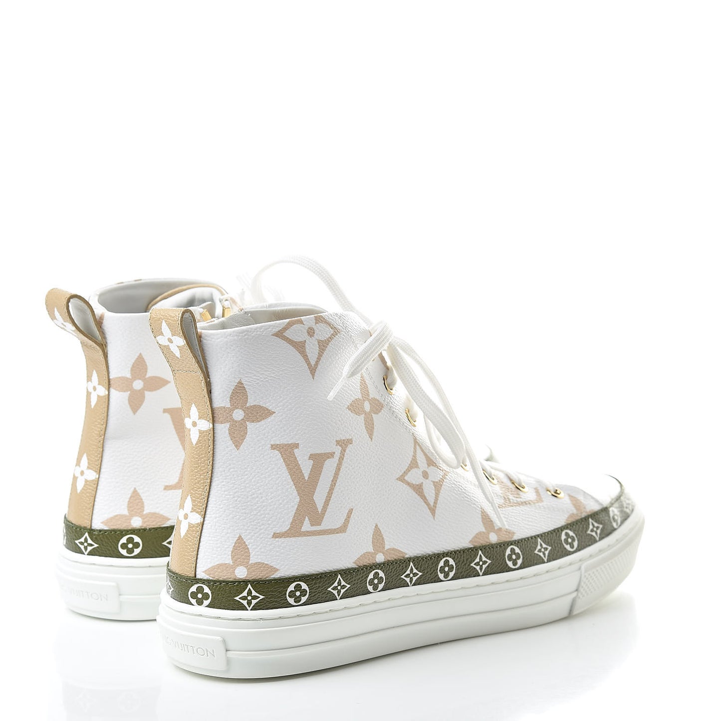 Monogram Giant Stellar Sneaker Boots 41 Kaki White Beige