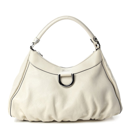 Gucci Calfskin Large D Gold Ring Hobo Off White 1 of 10
