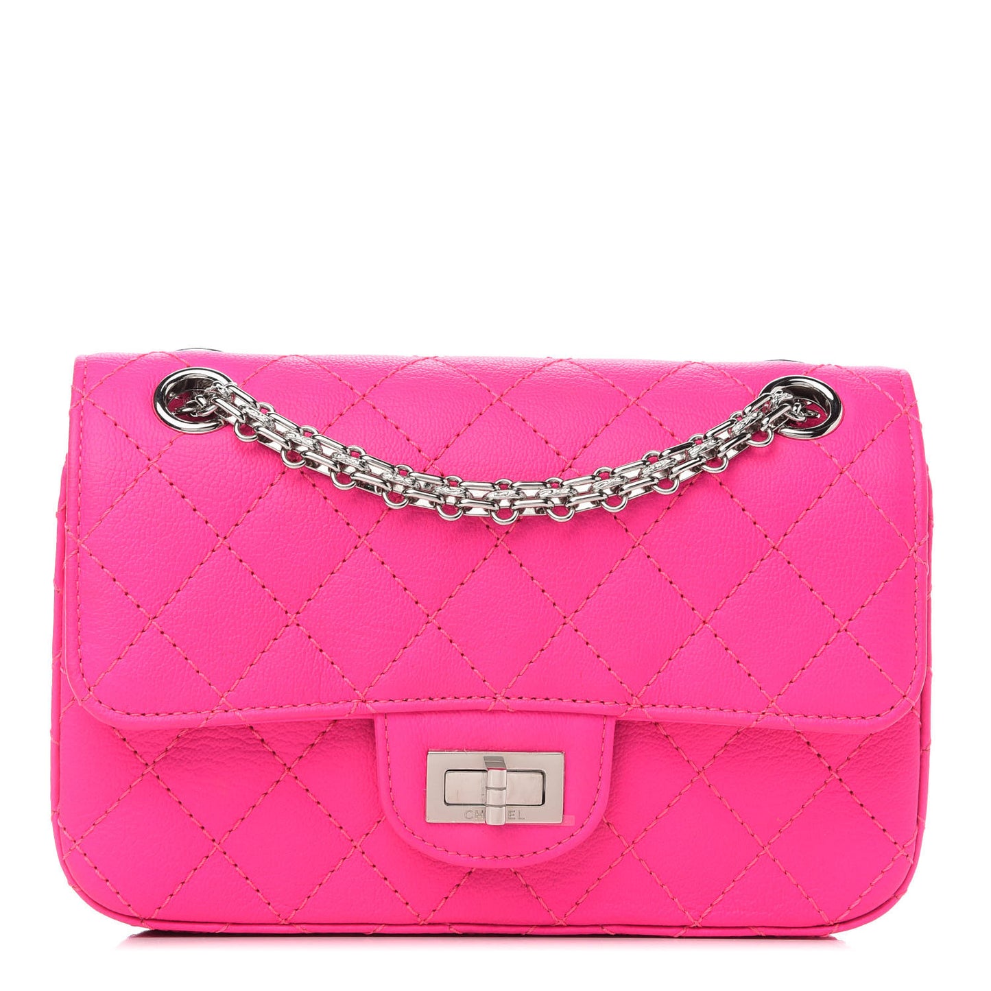 Goatskin Quilted 2.55 Reissue Mini Flap Fluorescent Pink