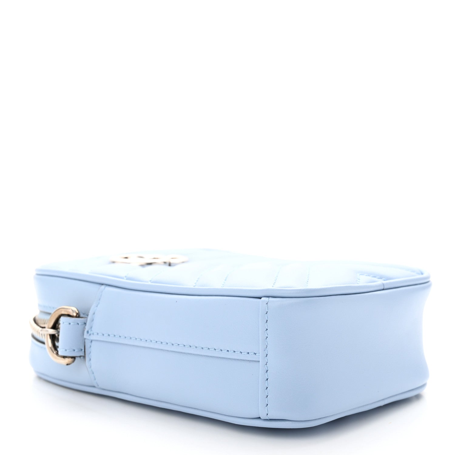 Gucci Calfskin Matelasse Mini GG Marmont Crossbody Bag Porcelain Light Blue 4 of 10