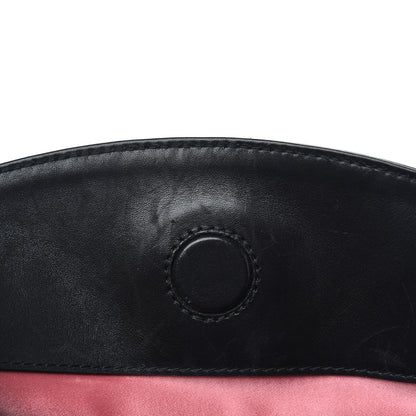Gucci Calfskin Matelasse Medium GG Marmont Open Top Shoulder Bag Black White 12 of 12