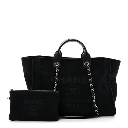 Chanel Mixed Fibers Medium Deauville Tote Black 3 of 12
