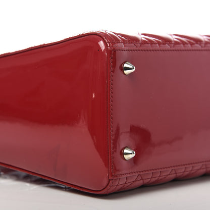 Christian Dior Patent Cannage Medium Lady Dior Red 9 of 12
