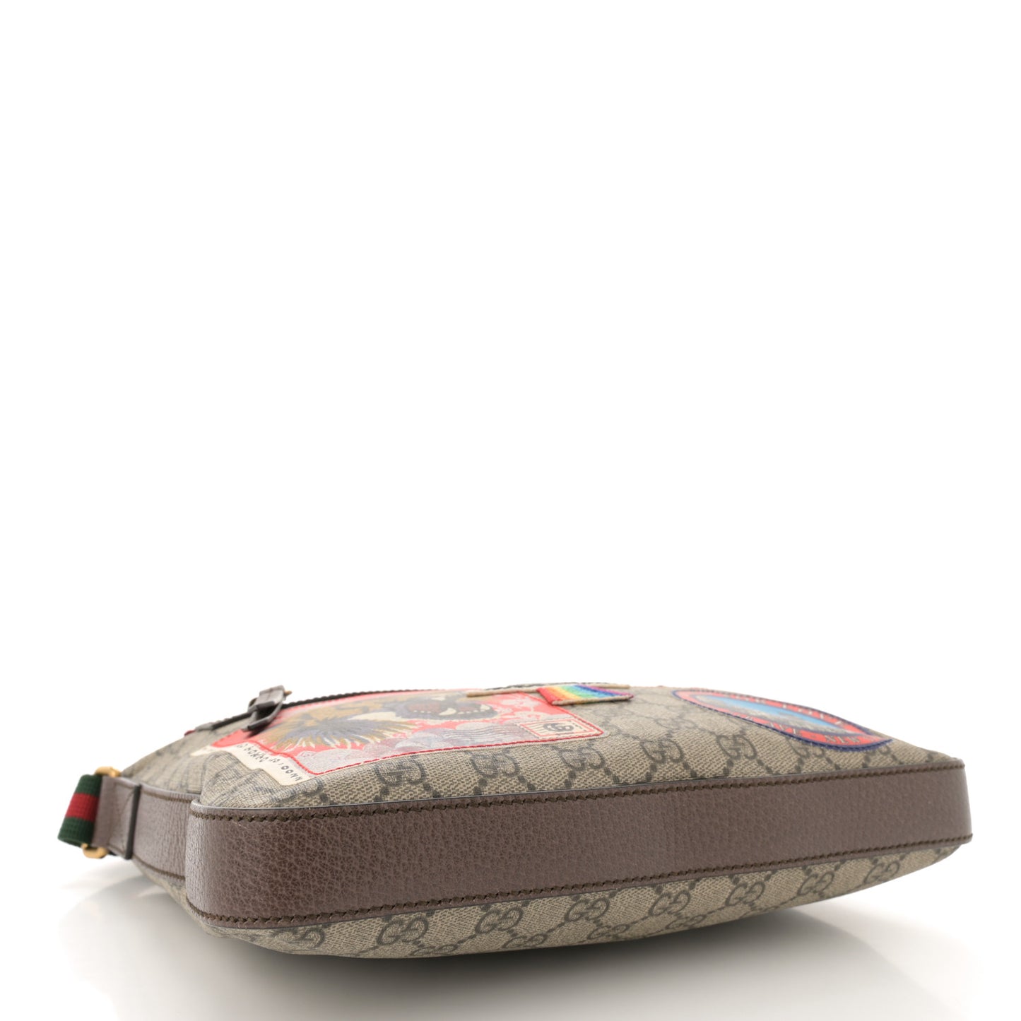 Soft GG Supreme Monogram Courrier Web Medium Flat Messenger Bag Beige New Acero Multicolor