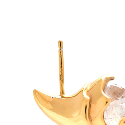 Bottega Veneta 18K Yellow Gold Sterling Silver Rock Crystal Quartz Mini Drop Earrings Gold 4 of 4