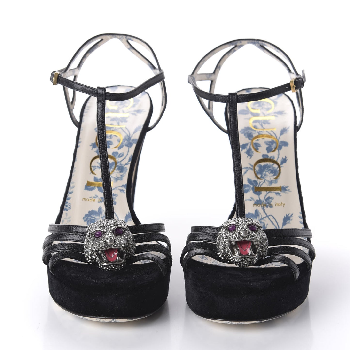 Velvet Malaga Kid Elias T-Strap Platform High Heel Sandals 38 Black