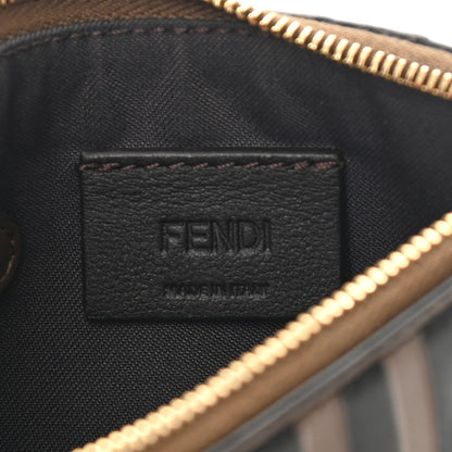 Fendi Vitello Soft F is Fendi Bi-Color FF 1974 Embossed Key Case Pouch Maya Black 6 of 9
