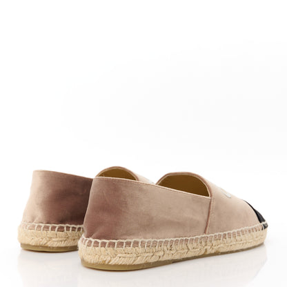 Chanel Velvet Logo Espadrilles 38 Beige Black 4 of 9