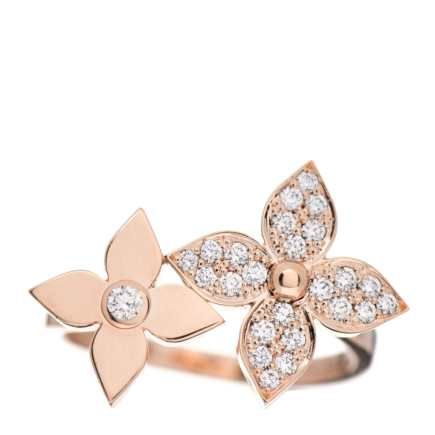Louis Vuitton 18K Pink Gold Diamond Star Blossom Ring 52 6 1 of 7