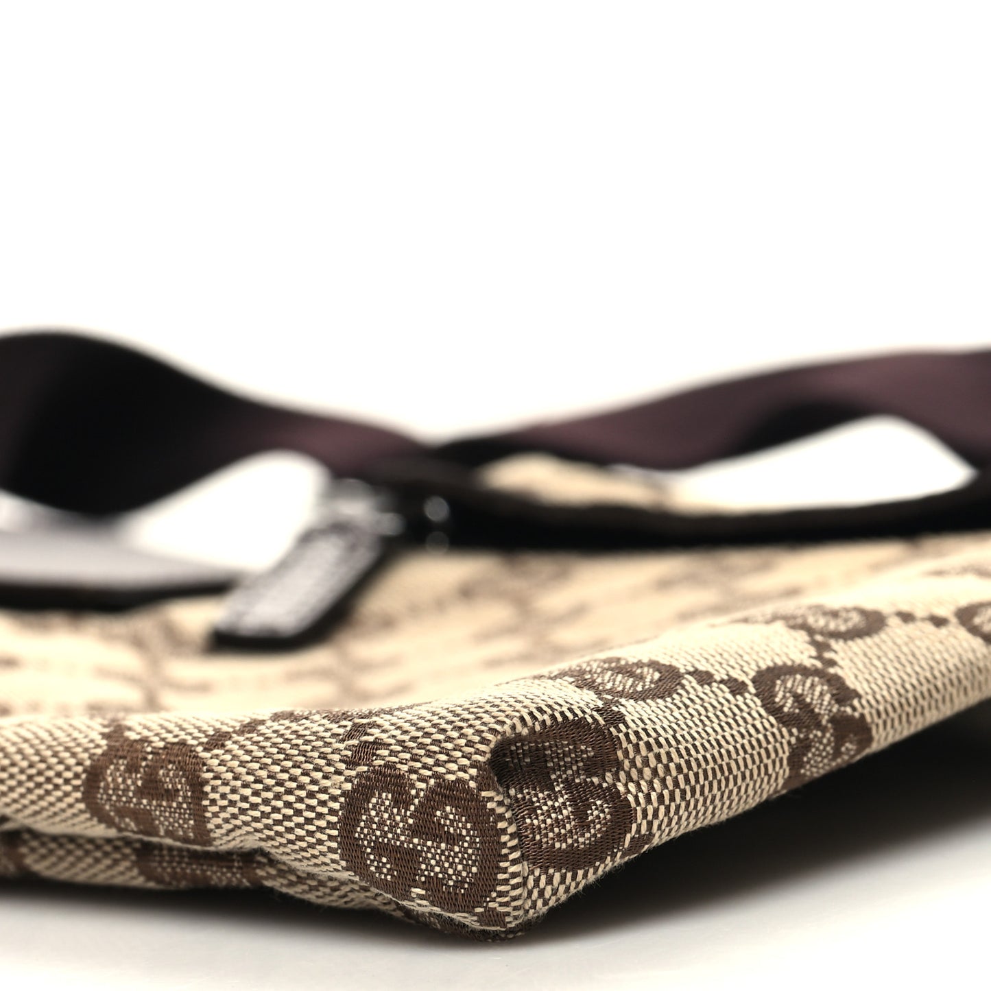 GG Monogram Double Pocket Belt Bag Dark Brown