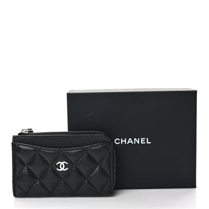 Chanel Caviar Quilted CC Zip Around Card Holder Black 8 of 8
