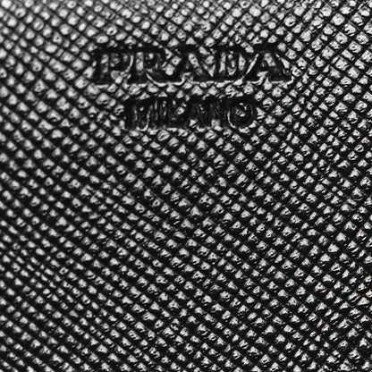 Prada Saffiano Triangle Continental Flap Wallet Black 6 of 8