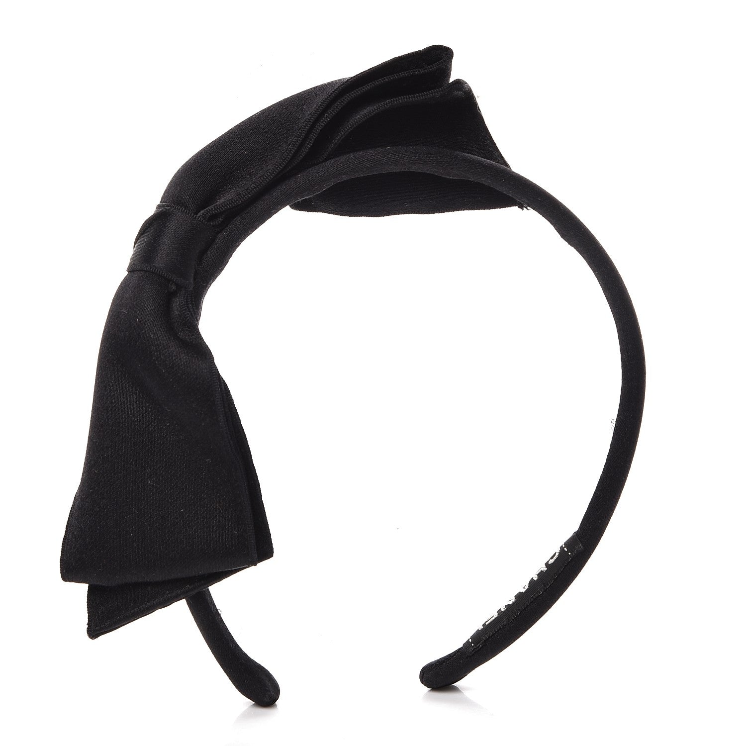 Chanel Silk Bow Headband Black 1 of 5