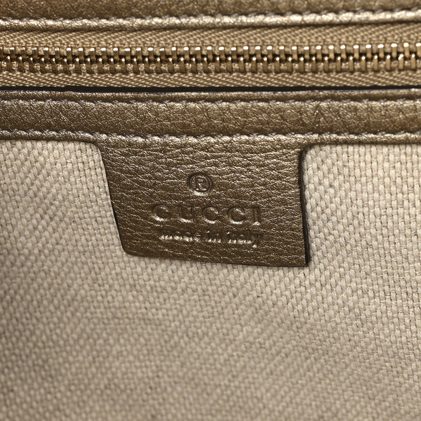 Metallic Pebbled Calfskin Medium Soho Shoulder Bag Golden Beige