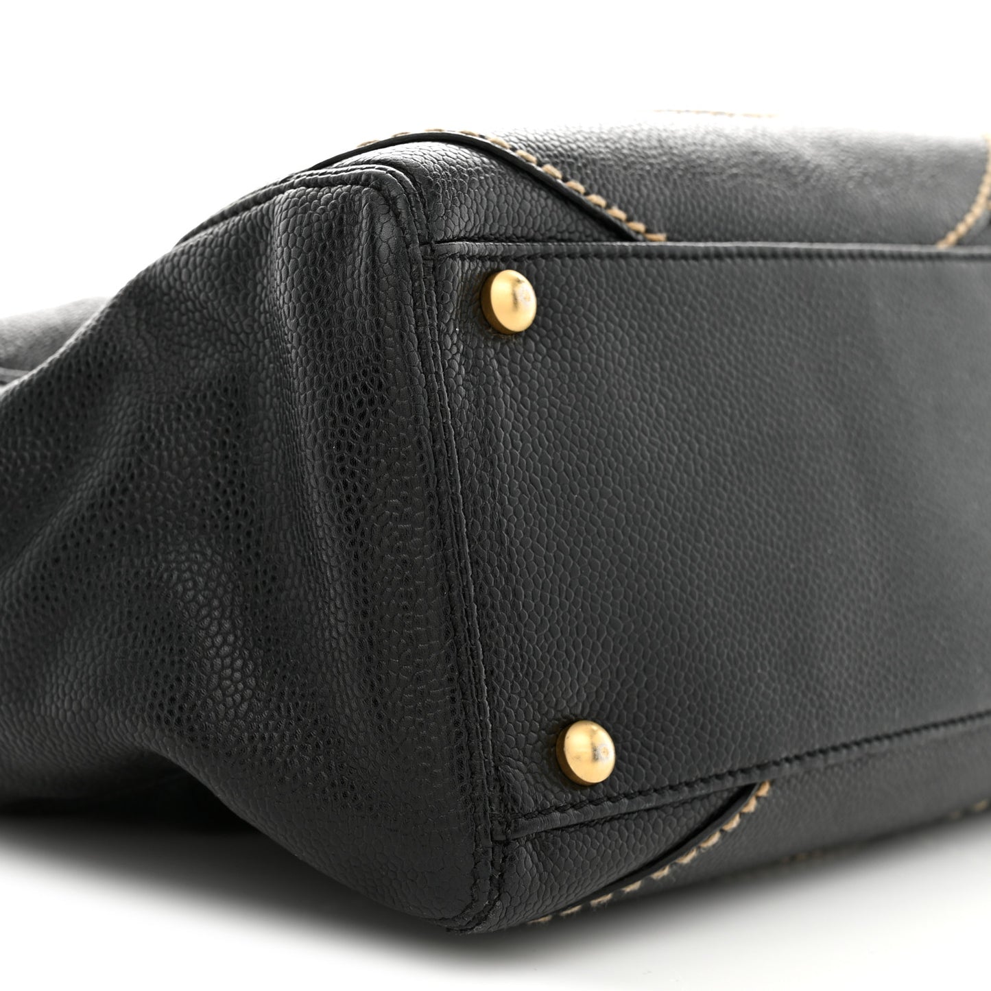Caviar CC Stitched Medium Tote Black