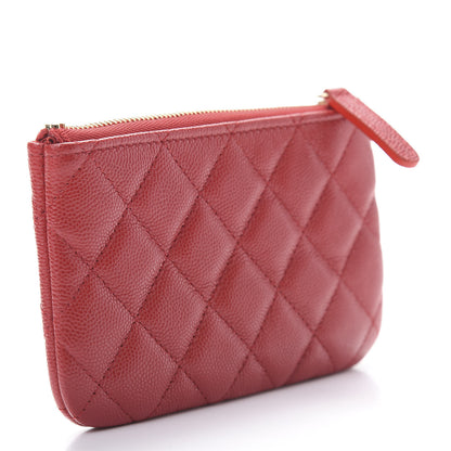 Chanel Shiny Caviar Quilted Small Cosmetic Case Red 3 of 8