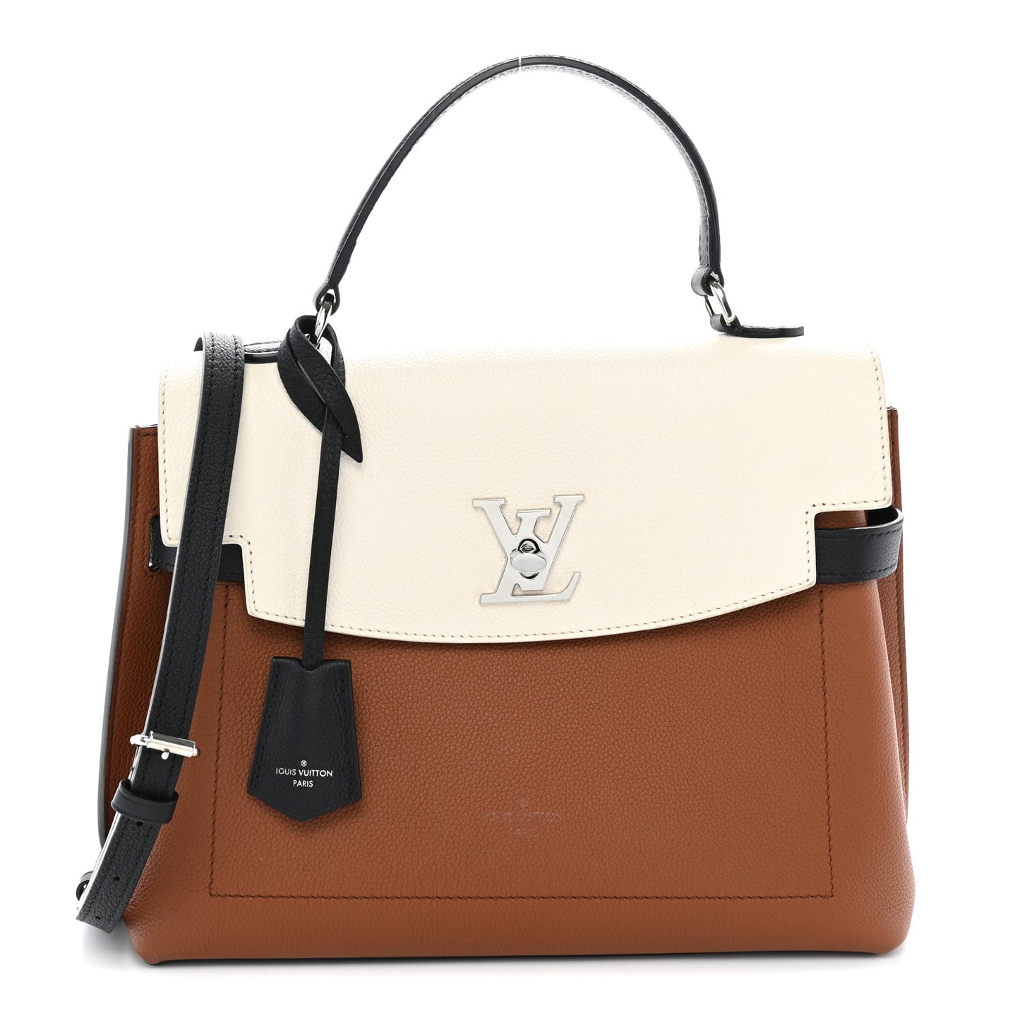 Soft Calfskin Lockme Ever Caramel Creme Black