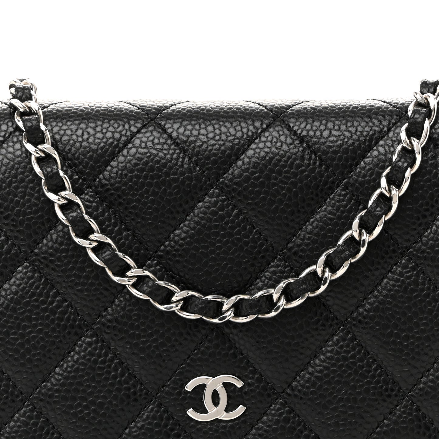 Caviar Quilted Wallet On Chain WOC Black
