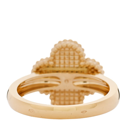 Van Cleef & Arpels 18K Yellow Gold Guilloche Vintage Alhambra Ring 56 7.5 4 of 6