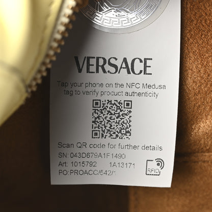 Versace Lambskin Tag Bowling Bag Yellow 7 of 10