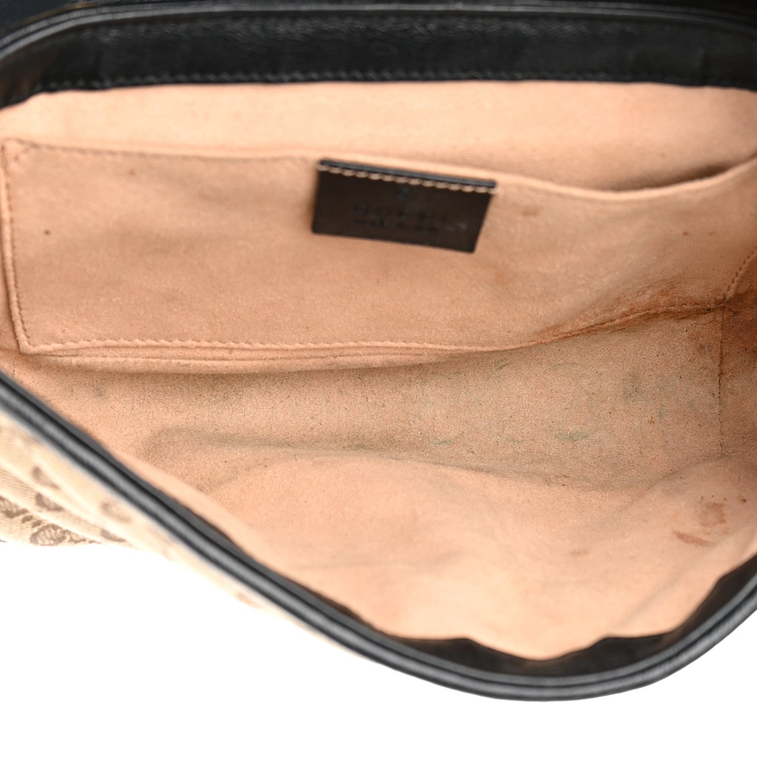 Gucci Monogram Matelasse Diagonal Mini GG Marmont Shoulder Bag Beige Black 5 of 17