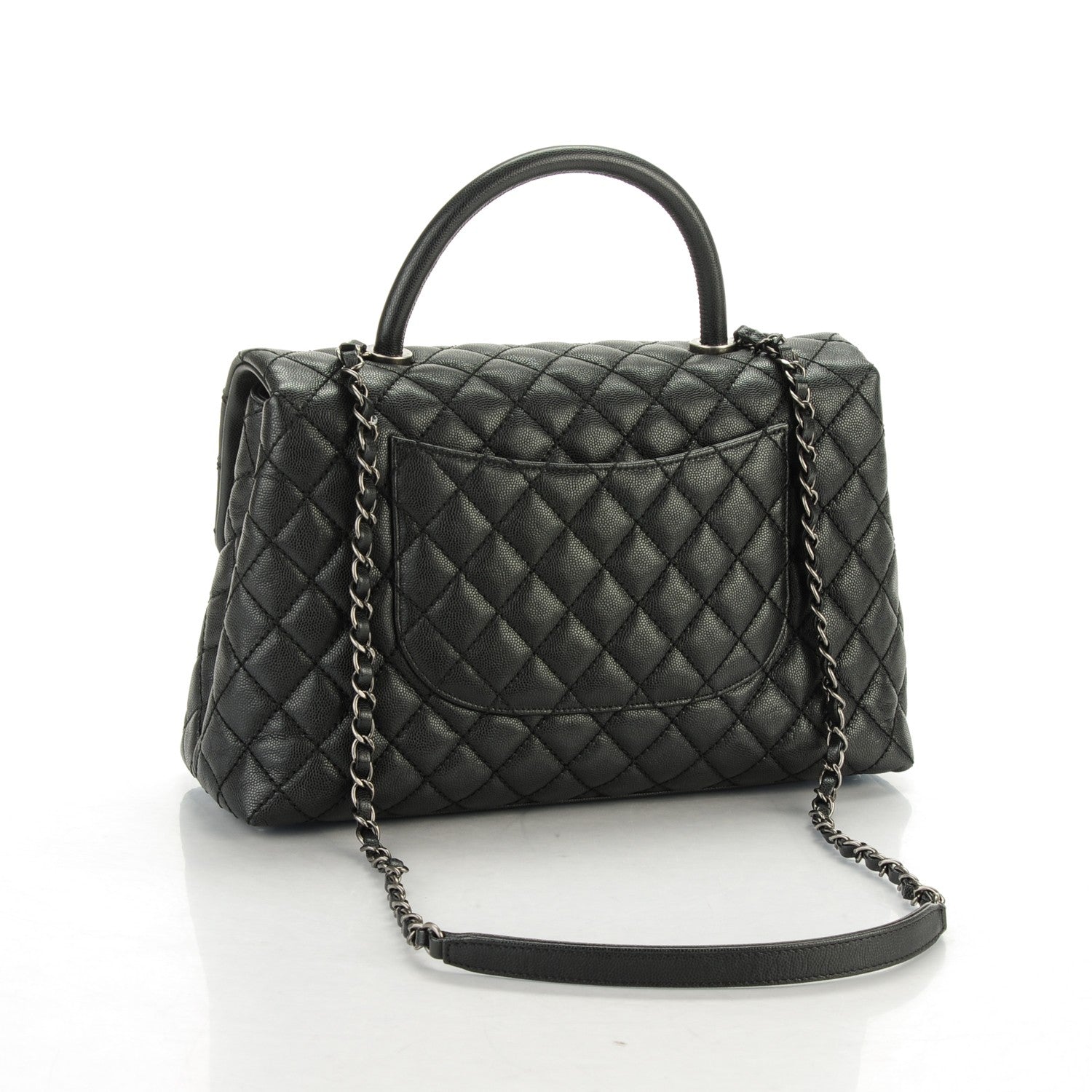 Chanel Caviar Quilted Medium Coco Handle Flap Black 3 of 7