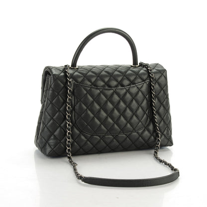 Chanel Caviar Quilted Medium Coco Handle Flap Black 3 of 7