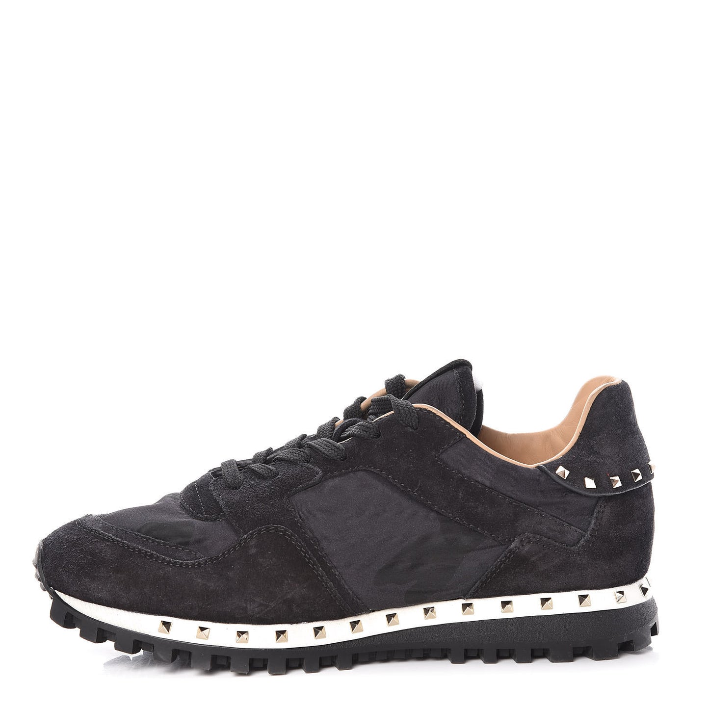 Suede Nylon Camouflage Womens Soul Rockstud Sneakers 39 Black