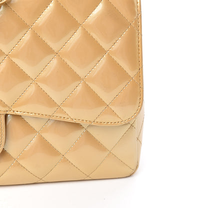 Chanel Patent Quilted Jumbo Single Flap Beige 11 of 12