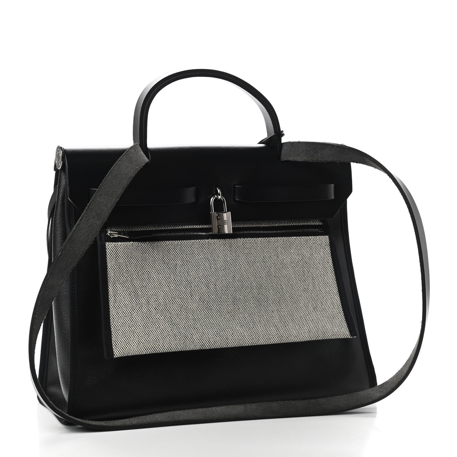 Hermes Toile H Berline Vache Hunter Herbag Zip PM 31 Black Ecru 4 of 10