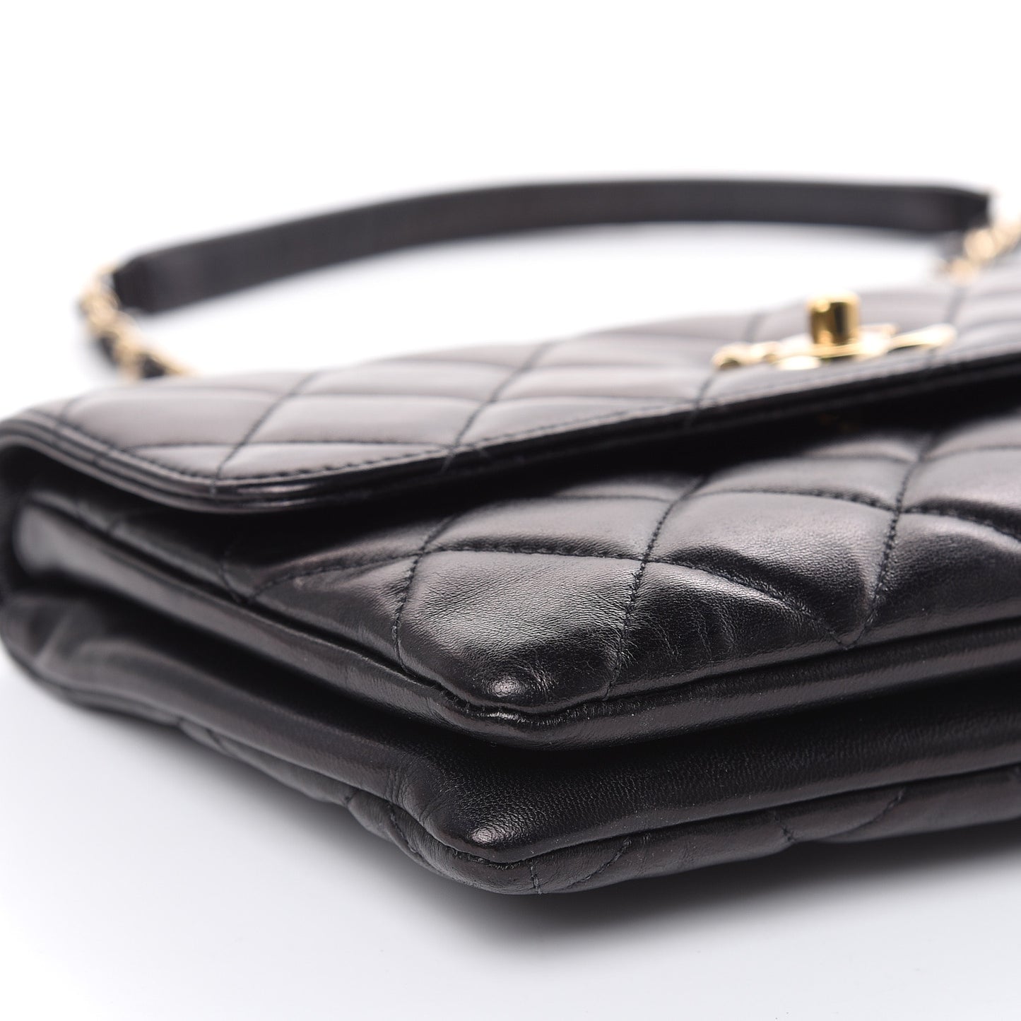 Lambskin Quilted Medium Trendy CC Flap Black