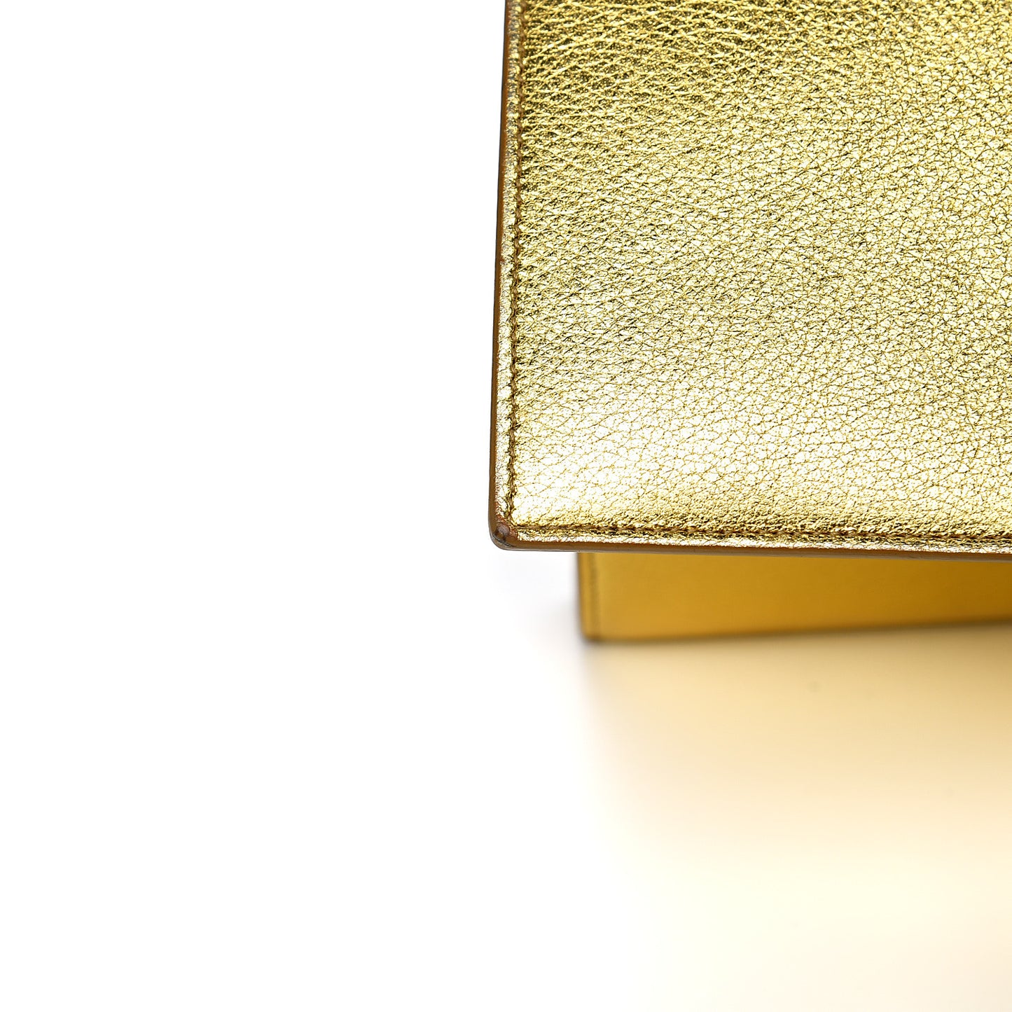 Metallic Calfskin Monogram Chain Wallet Gold