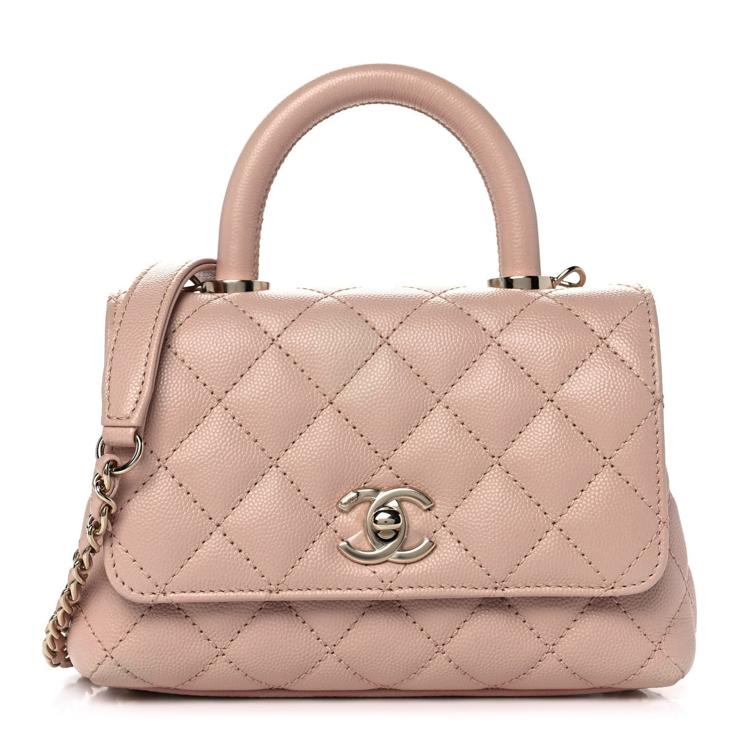 Caviar Quilted Extra Mini Coco Handle Flap Light Pink