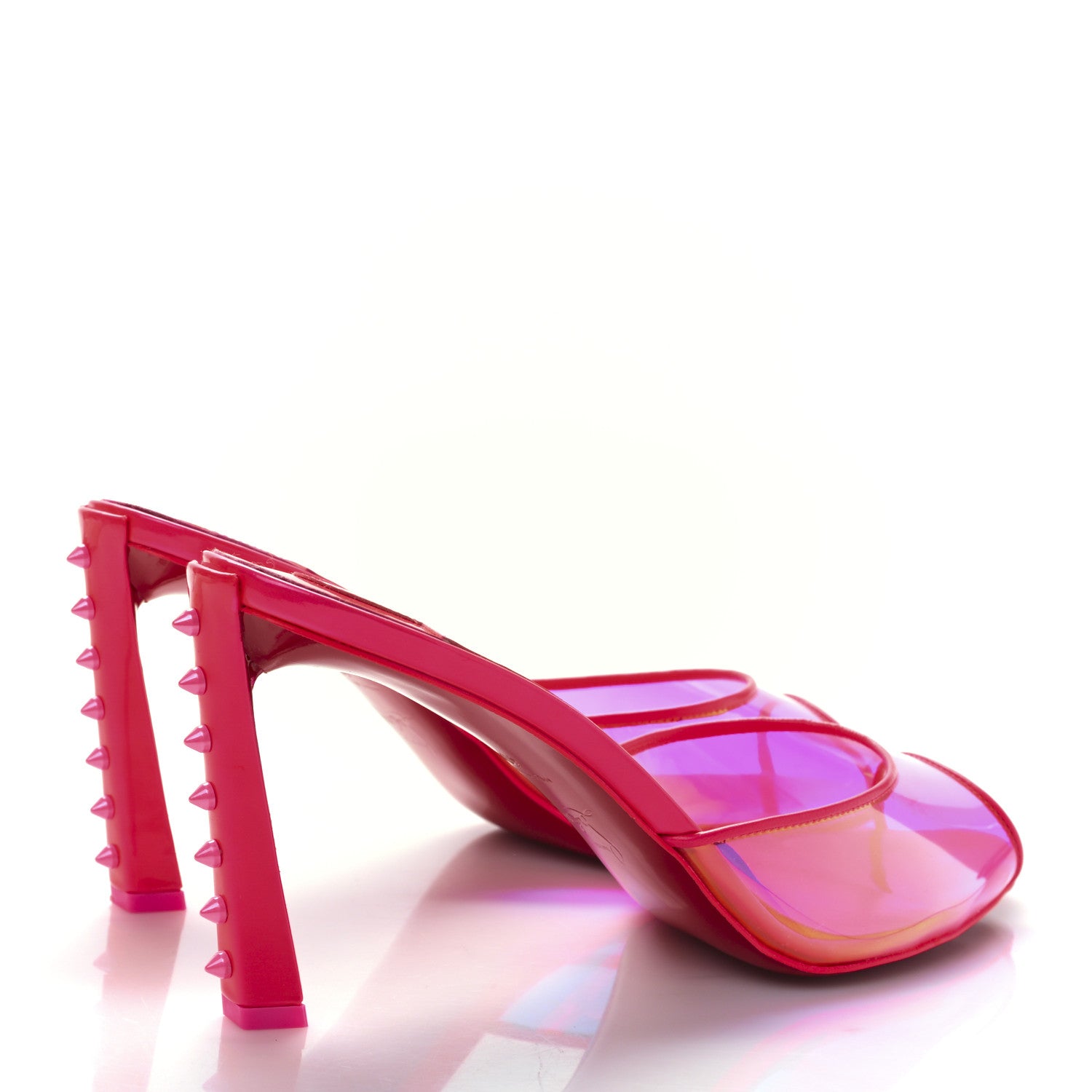 Christian Louboutin Patent Iridescent Spike 85 Slide Sandals 40