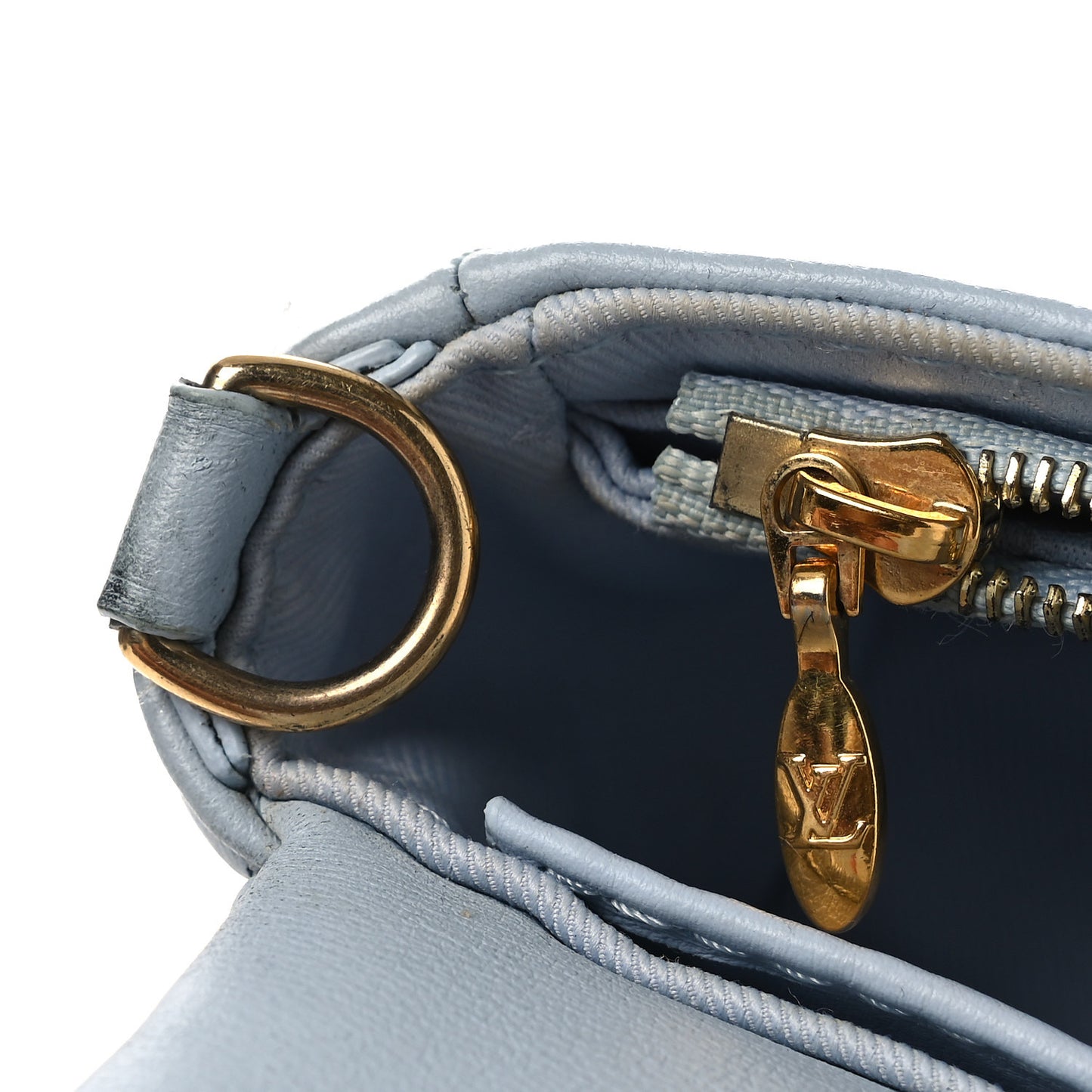Calfskin Bubblegram Wallet On Strap Ice Blue