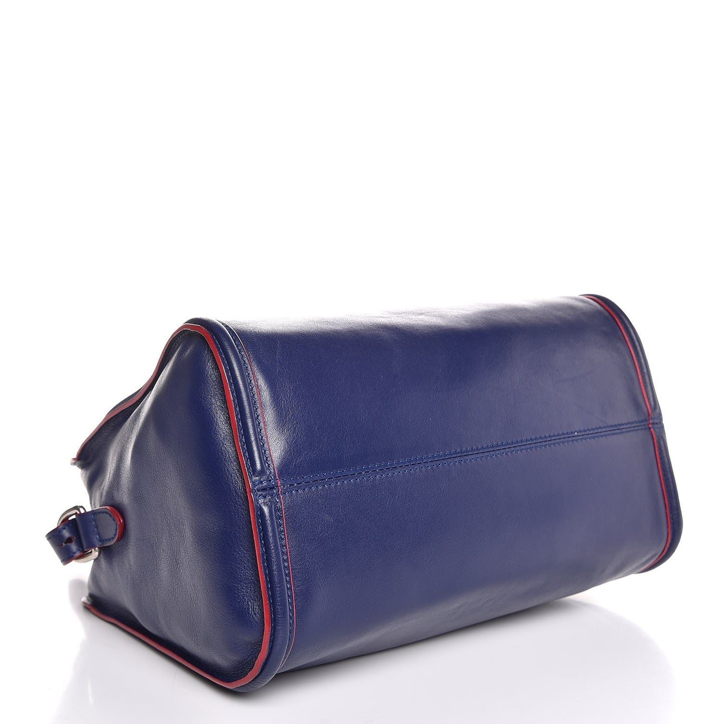 Calfskin Small Skull Padlock Zip Around Tote Blue Red