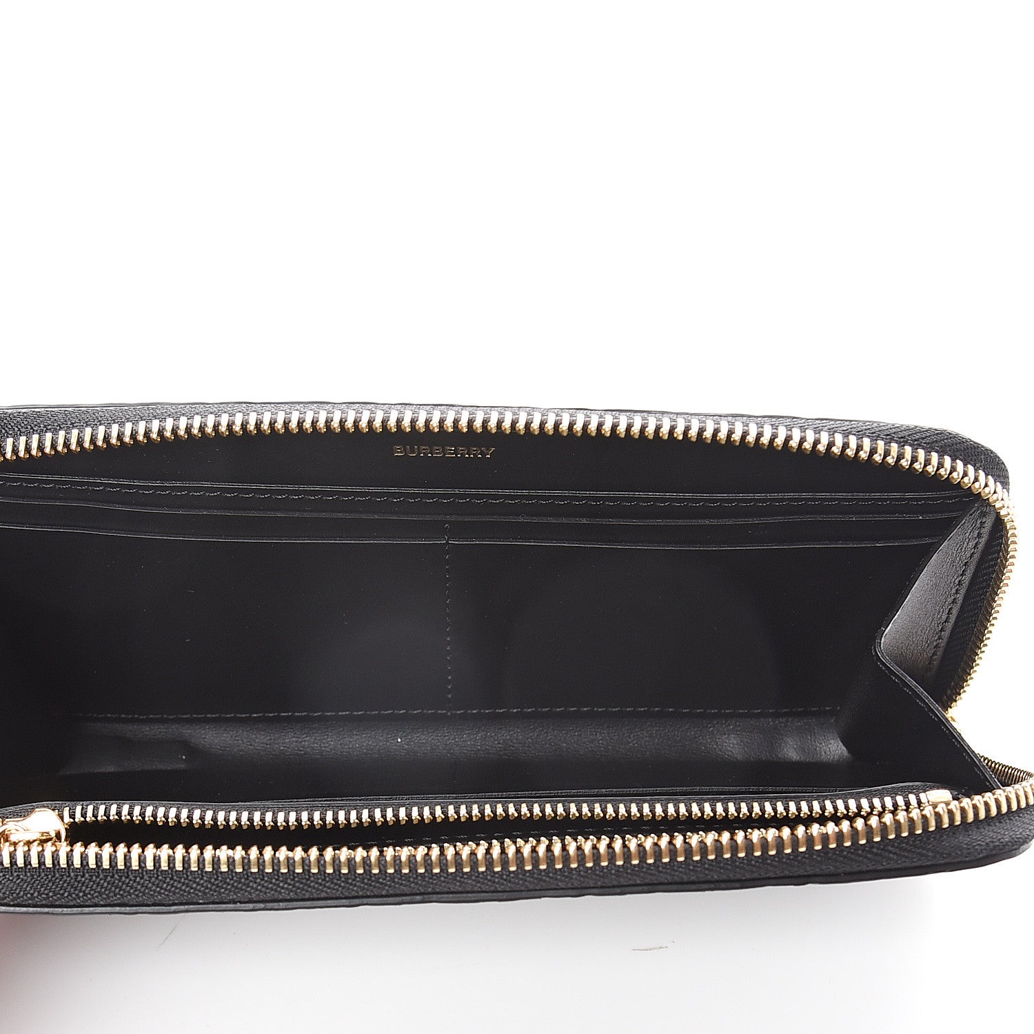 Burberry Calfskin Embossed Monogram Zip Around Wallet Black 4 of 6