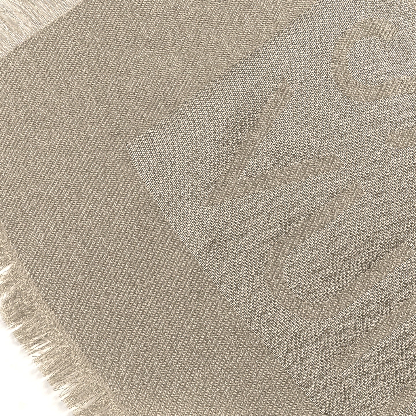 Silk Wool Monogram Lock and Go Shine Shawl Vert Asnieres