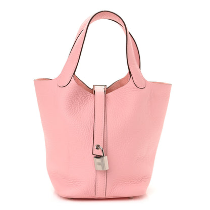 Hermes Taurillon Clemence Picotin Lock 18 PM Rose Sakura 1 of 11