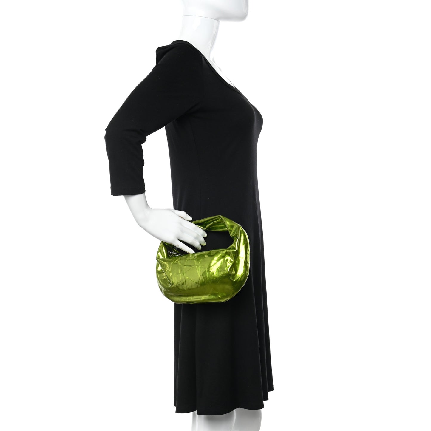 Metallic Crushed Calfskin Mini Jodie Chlorophyll