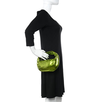 Bottega Veneta Metallic Crushed Calfskin Mini Jodie Chlorophyll 2 of 10