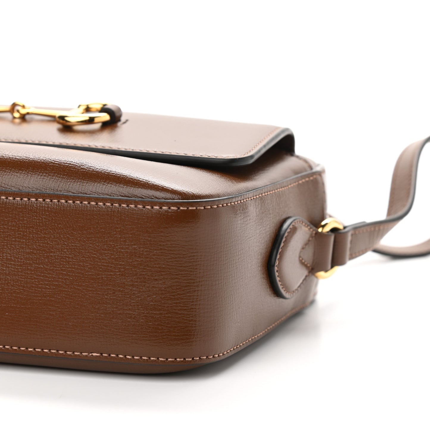 Azalea Calfskin Small Horsebit 1955 Shoulder Bag Brown Sugar