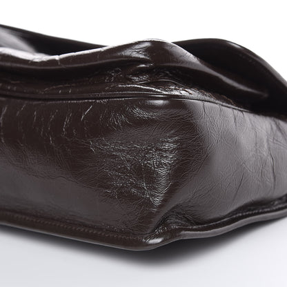 Saint Laurent Crinkled Calfskin Matelasse Monogram Medium Niki Chain Satchel Western Moka 9 of 9