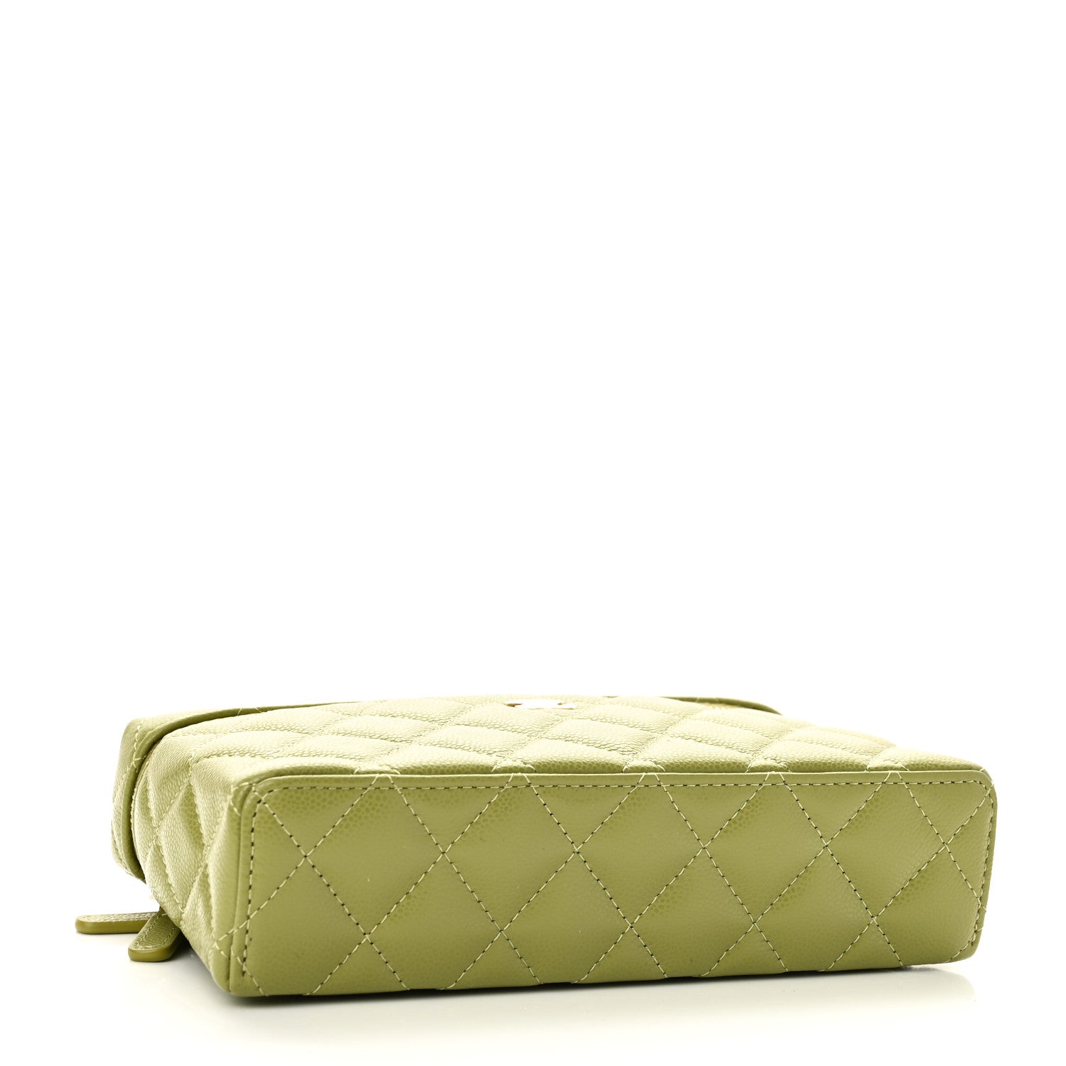 Chanel Caviar Quilted Top Handle Slim Vanity With Chain Khaki 4 of 11