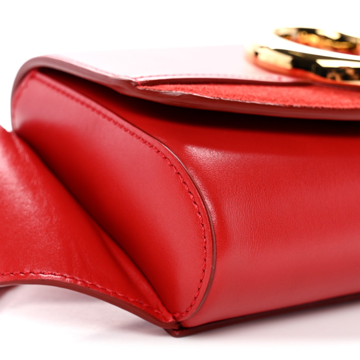 Chloe Calfskin Suede C Belt Bag Plaid Red 8 of 10