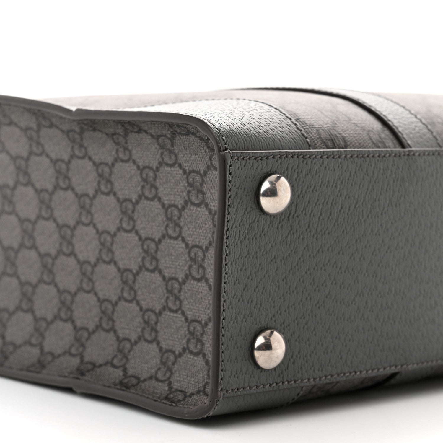 Gucci GG Supreme Monogram Textured Dollar Calfskin Medium Ophidia Tote Grey Black Graphite Grey 9 of 10