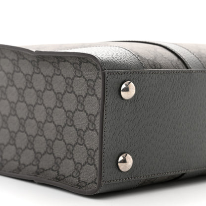 Gucci GG Supreme Monogram Textured Dollar Calfskin Medium Ophidia Tote Grey Black Graphite Grey 9 of 10