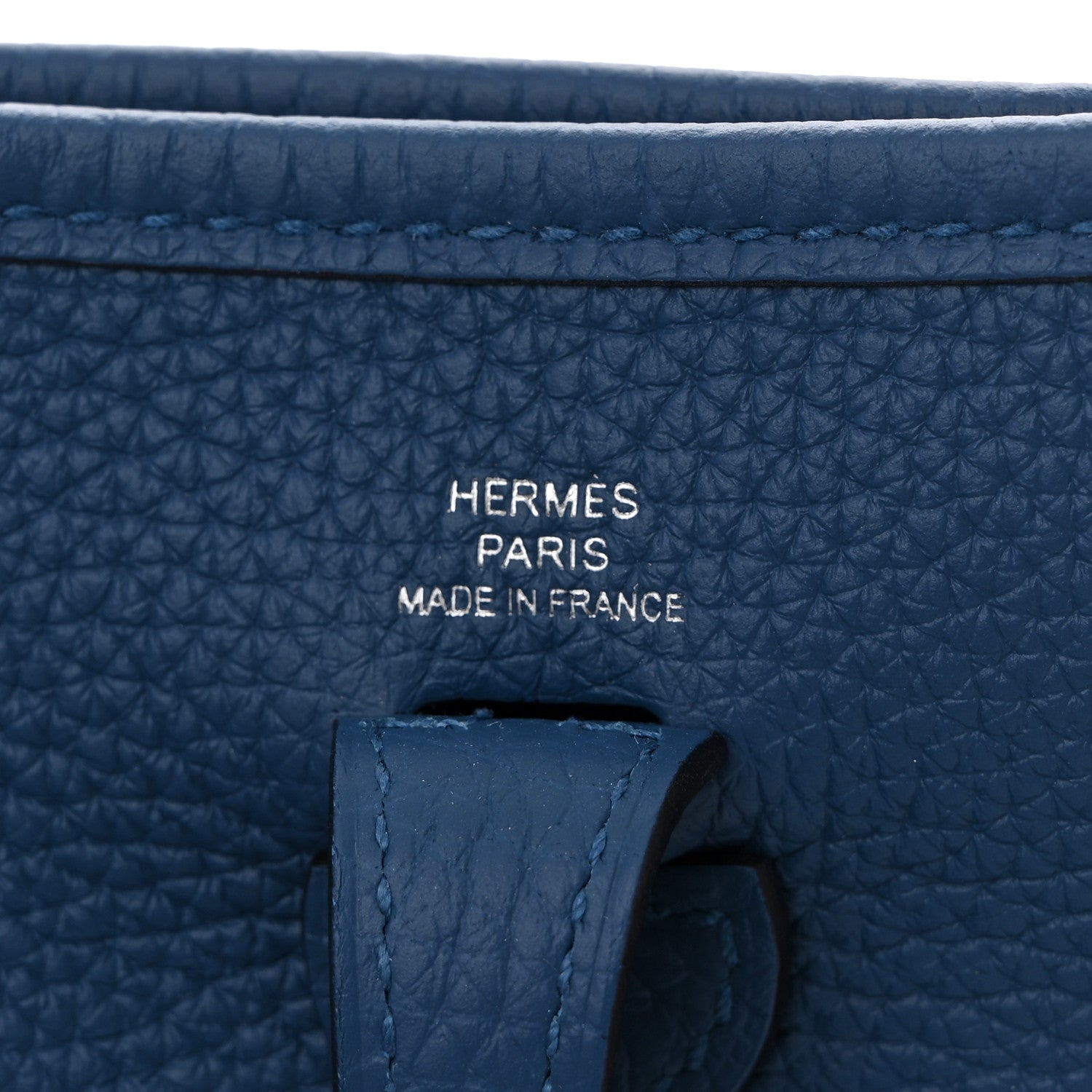 Hermes Taurillon Clemence Amazone Sangle Cavale Evelyne TPM Bleu Tie Nata Black Cacao 7 of 11